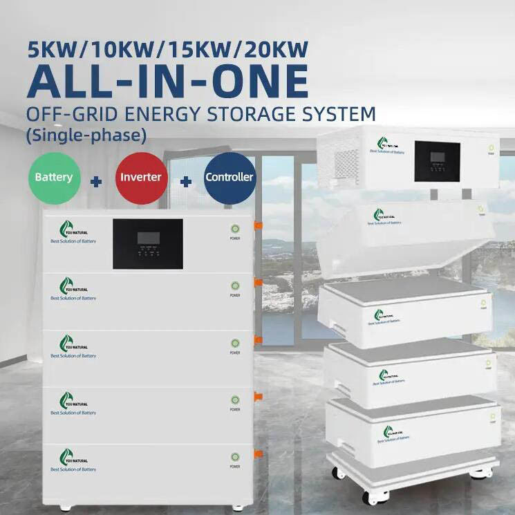 خارج الشبكة 5 إلى 20kWh بطارية ليثيوم قابلة لإعادة الشحن 400ah نظام البطارية الشمسية الكل في واحد