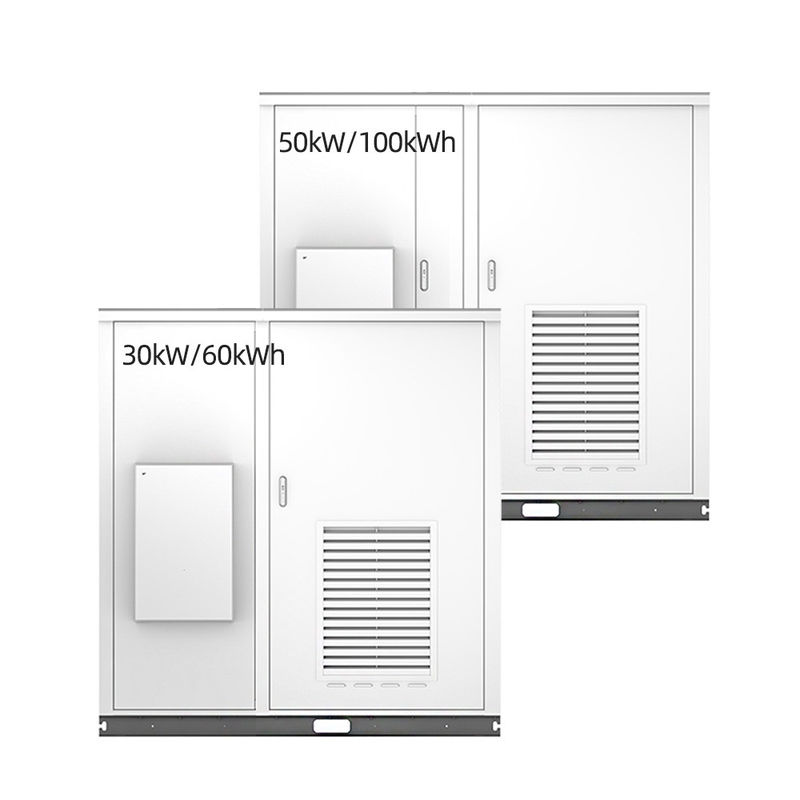 نظام تخزين الطاقة للخزانة الخارجي 30kW الخزانة الخارجي 100kWh الخزانة تخزين الطاقة الشمسية مع عاكس